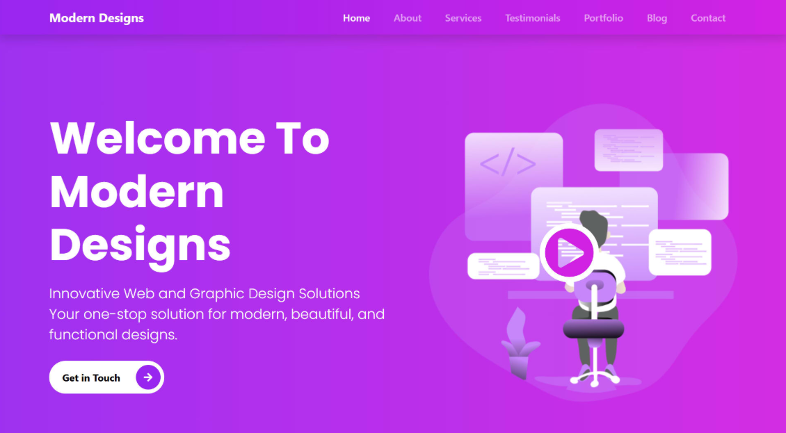 Modern Designs Landing Page